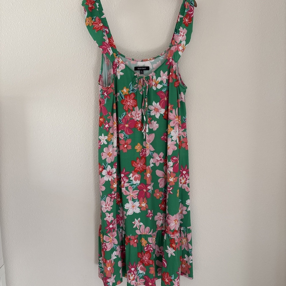 Ellen Tracy Women's V-Neck Midi Nightgown Floral Size XL